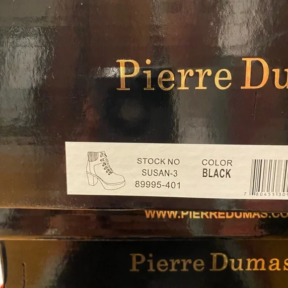 Pierre Dumas Black Lace Up Ankle Boots - Picture 6 of 6